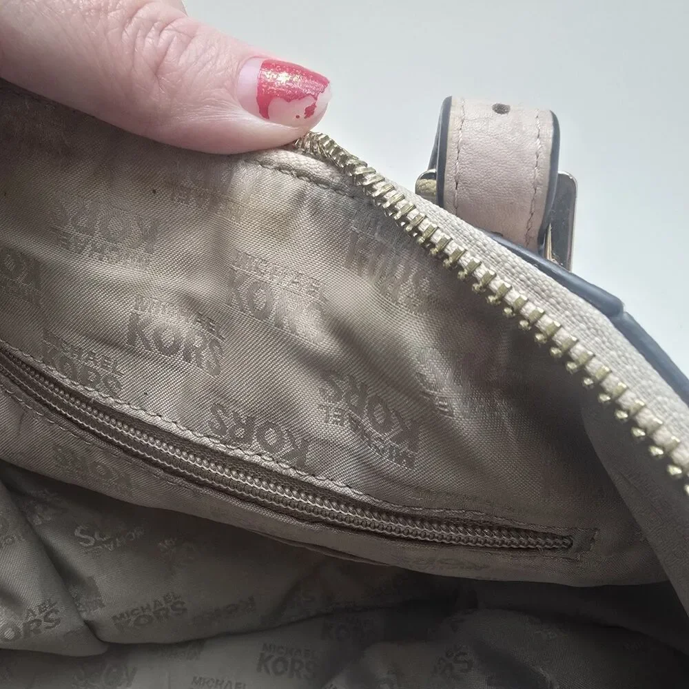 MICHAEL KORS JET SET TOP ZIP TOTE Pebbled Ballet Pink Leather